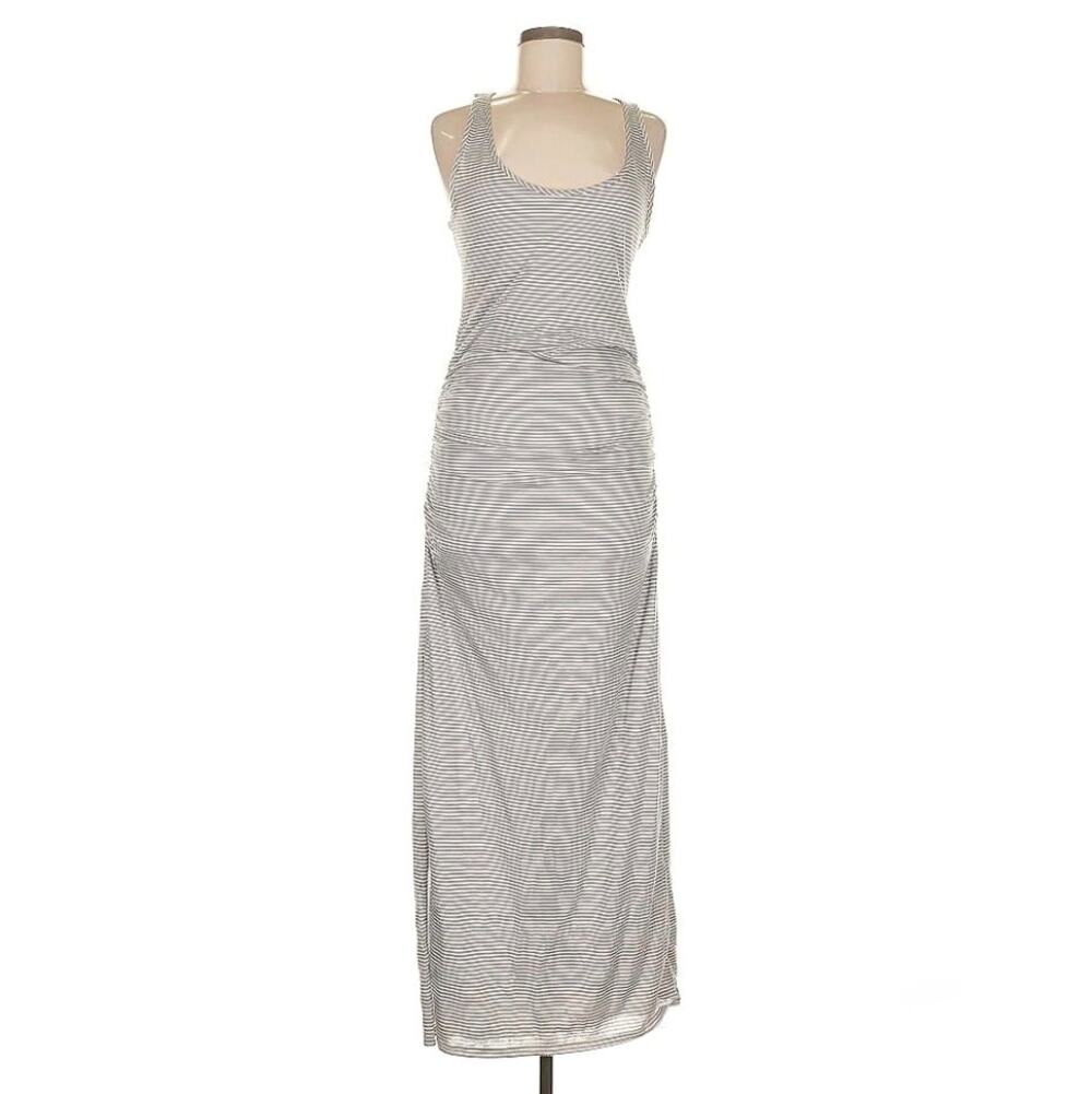 Victoria's Secret Womens Gray White Striped Jersey Knit Sleeveless Maxi Dress XS